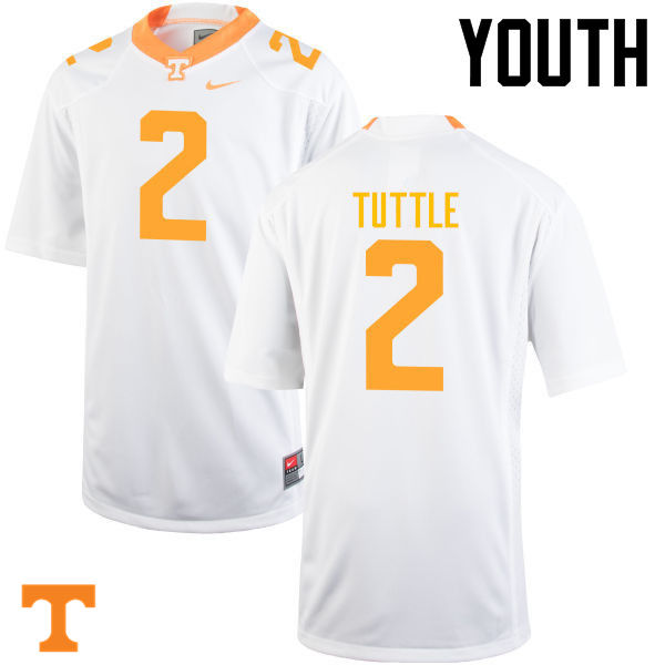 Youth #2 Shy Tuttle Tennessee Volunteers College Football Jerseys-White - Click Image to Close